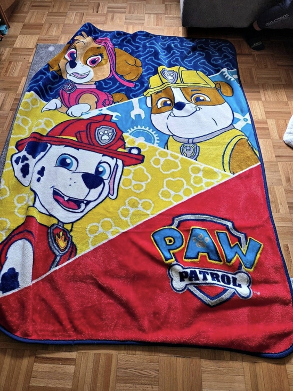 Paw Patrol Character Fleece Throw Blanket Red & Blue